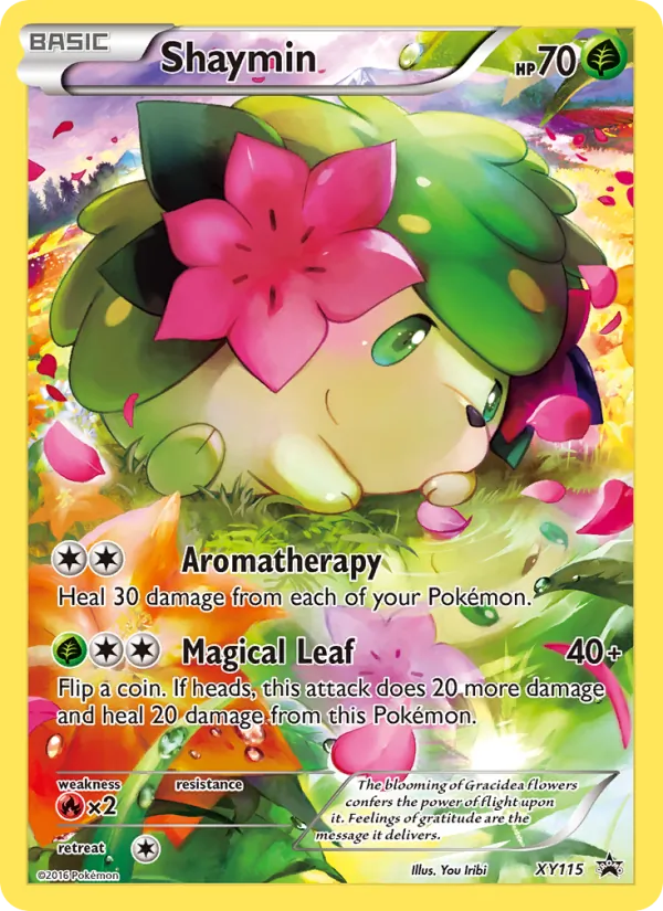 Carta Shaymin, número XY115/211 da coleção XY Black Star Promos