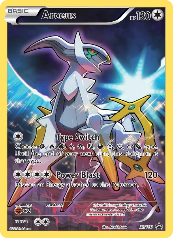 Carta Arceus, número XY116/211 da coleção XY Black Star Promos