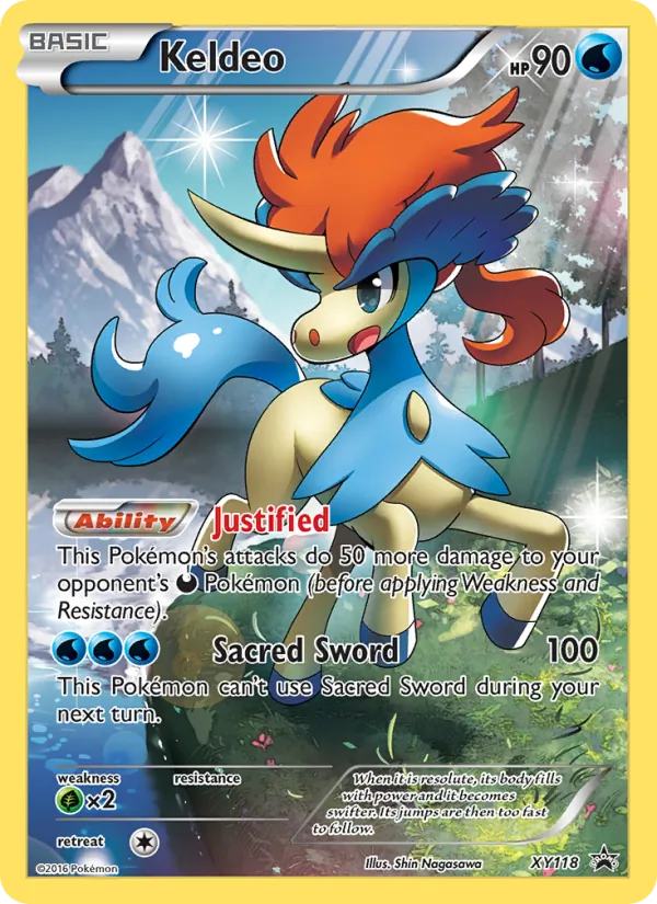 Carta Keldeo, número XY118/211 da coleção XY Black Star Promos