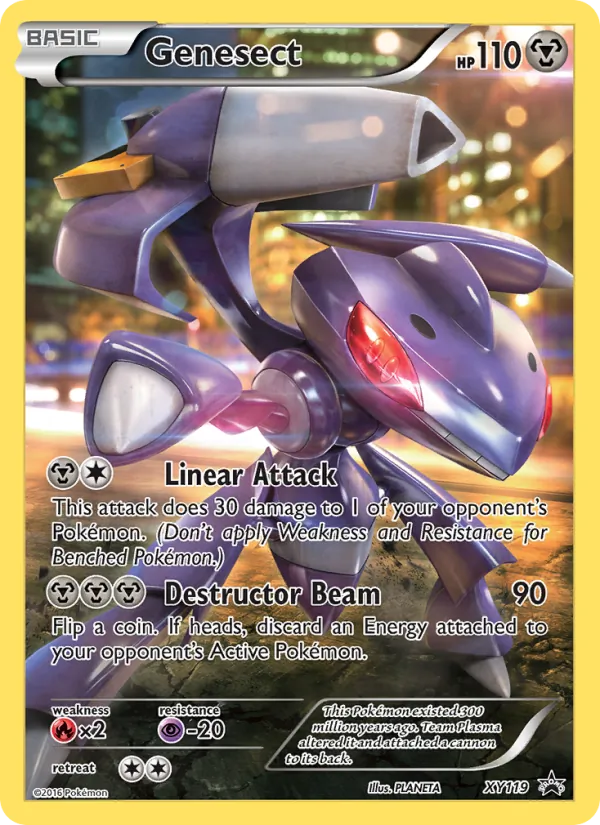 Carta Genesect, número XY119/211 da coleção XY Black Star Promos