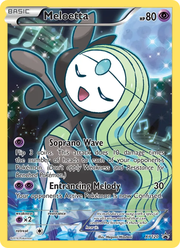 Carta Meloetta, número XY120/211 da coleção XY Black Star Promos