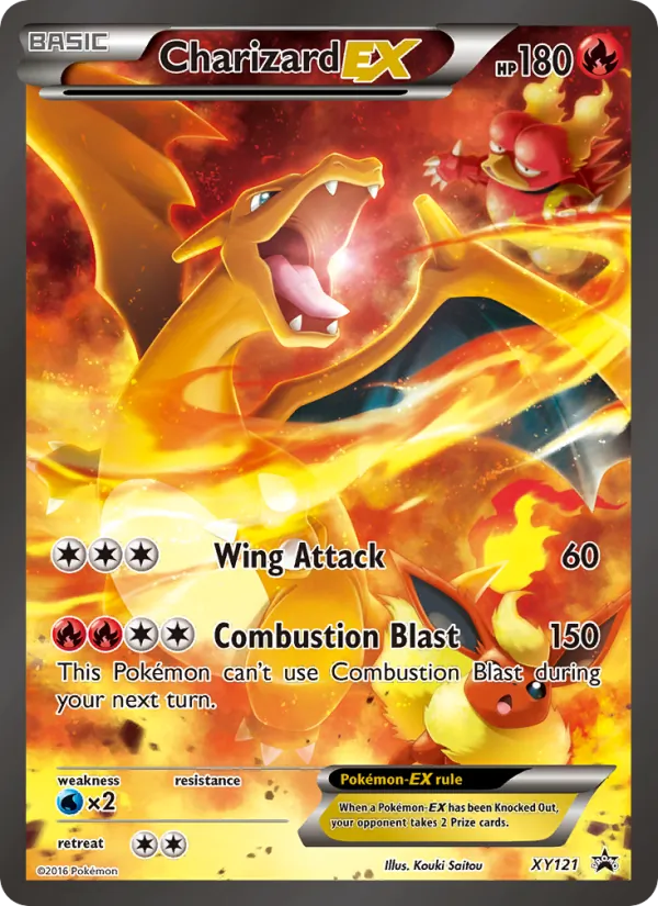 Carta Charizard EX, número XY121/211 da coleção XY Black Star Promos