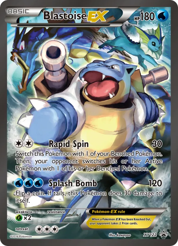Carta Blastoise EX, número XY122/211 da coleção XY Black Star Promos
