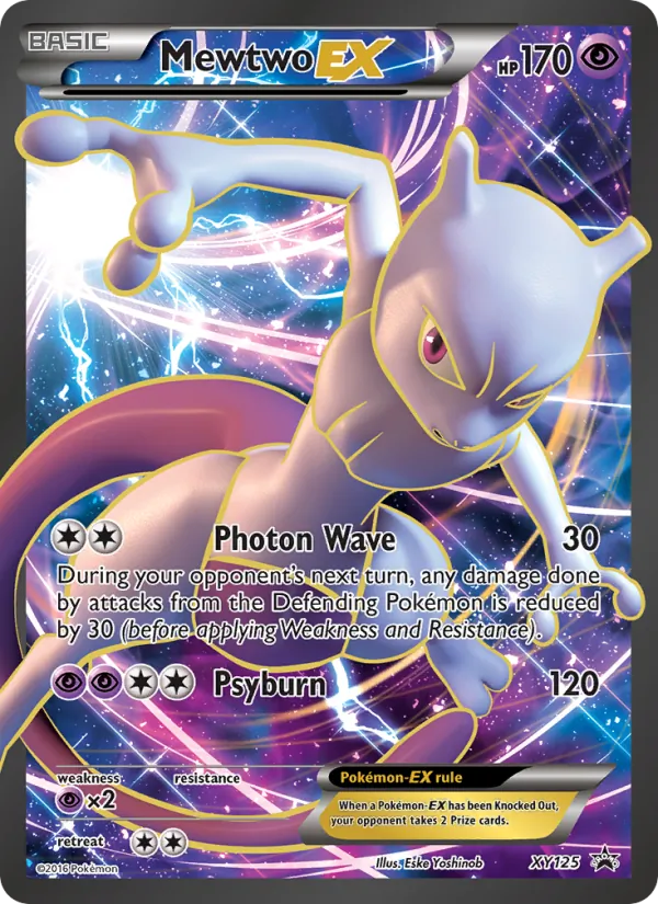 Carta Mewtwo EX, número XY125/211 da coleção XY Black Star Promos