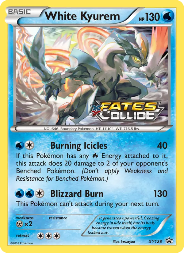 Carta White Kyurem, número XY128/211 da coleção XY Black Star Promos