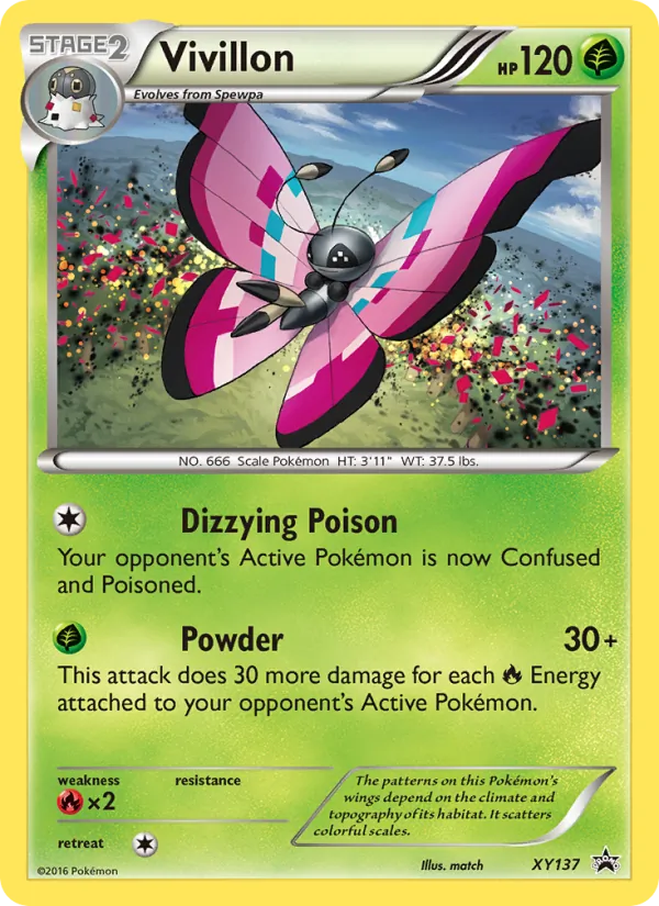 Carta Vivillon, número XY137/211 da coleção XY Black Star Promos