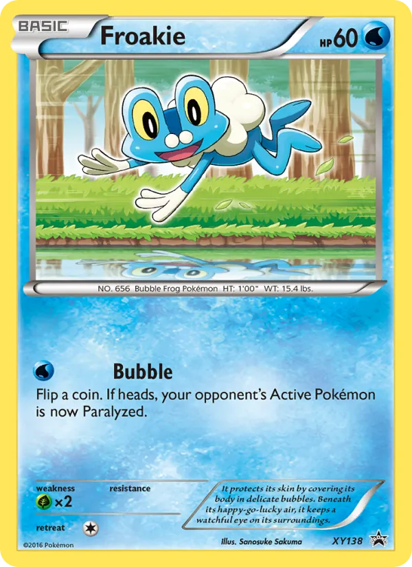 Carta Froakie, número XY138/211 da coleção XY Black Star Promos
