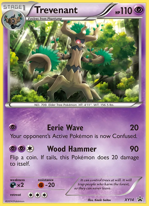Carta Trevenant, número XY14/211 da coleção XY Black Star Promos