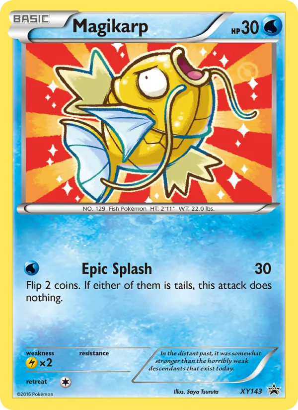 Carta Magikarp, número XY143/211 da coleção XY Black Star Promos