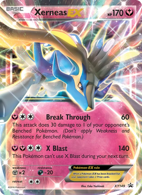 Carta Xerneas EX, número XY149/211 da coleção XY Black Star Promos