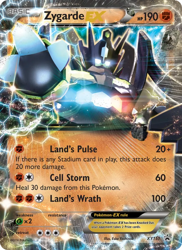 Carta Zygarde EX, número XY151/211 da coleção XY Black Star Promos