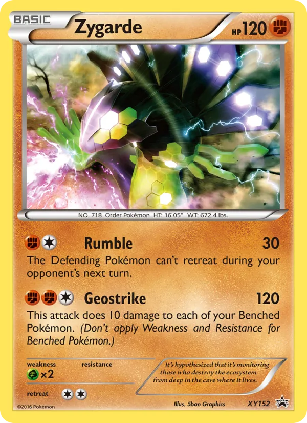 Carta Zygarde, número XY152/211 da coleção XY Black Star Promos