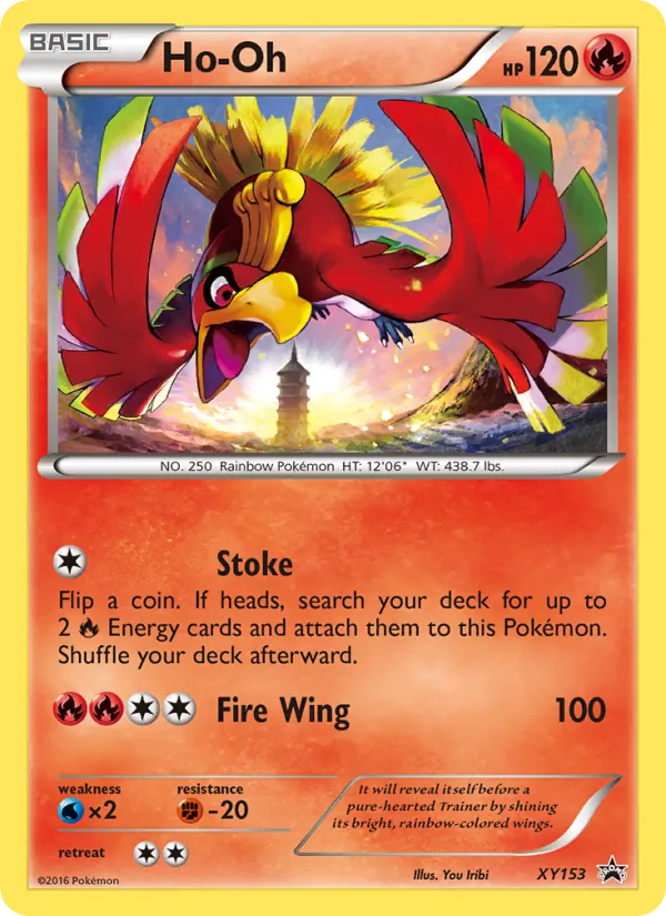 Carta Ho Oh, número XY153/211 da coleção XY Black Star Promos