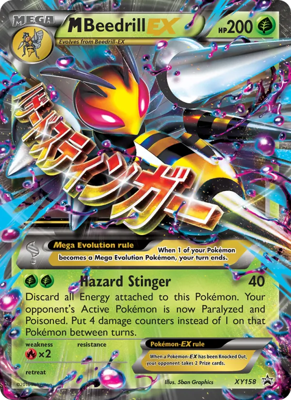 Carta M Beedrill-EX, número XY158/211 da coleção XY Black Star Promos