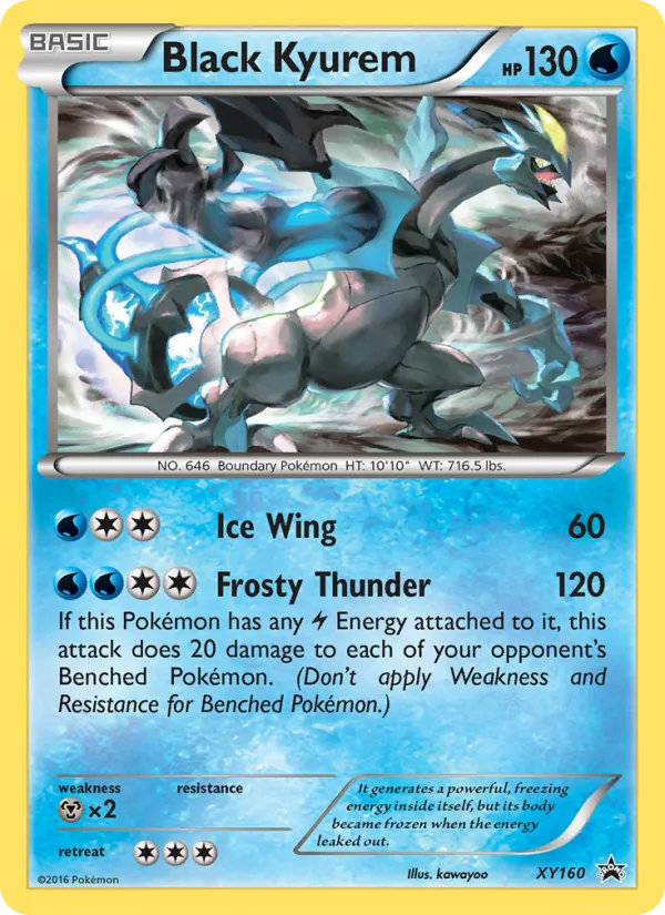 Carta Black Kyurem, número XY160/211 da coleção XY Black Star Promos