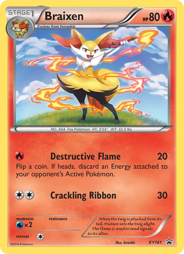 Carta Braixen, número XY161/211 da coleção XY Black Star Promos
