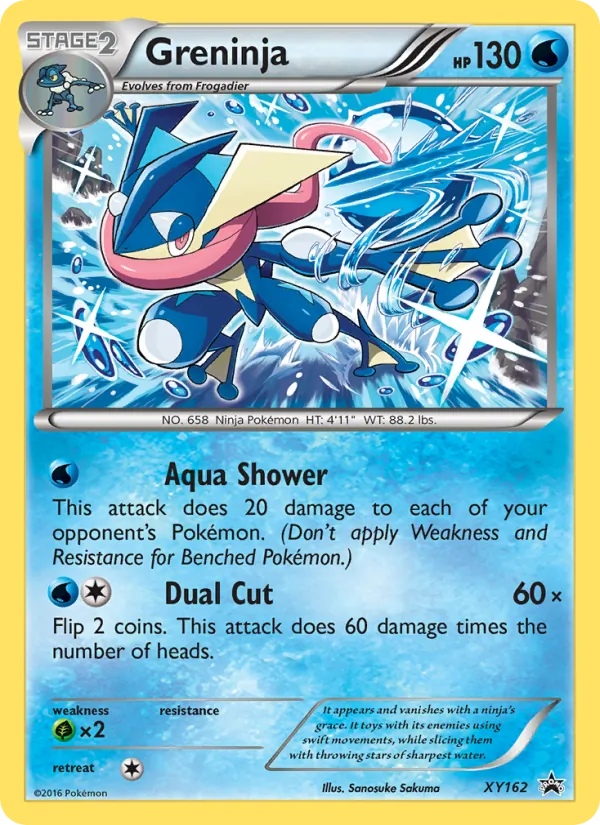 Carta Greninja, número XY162/211 da coleção XY Black Star Promos