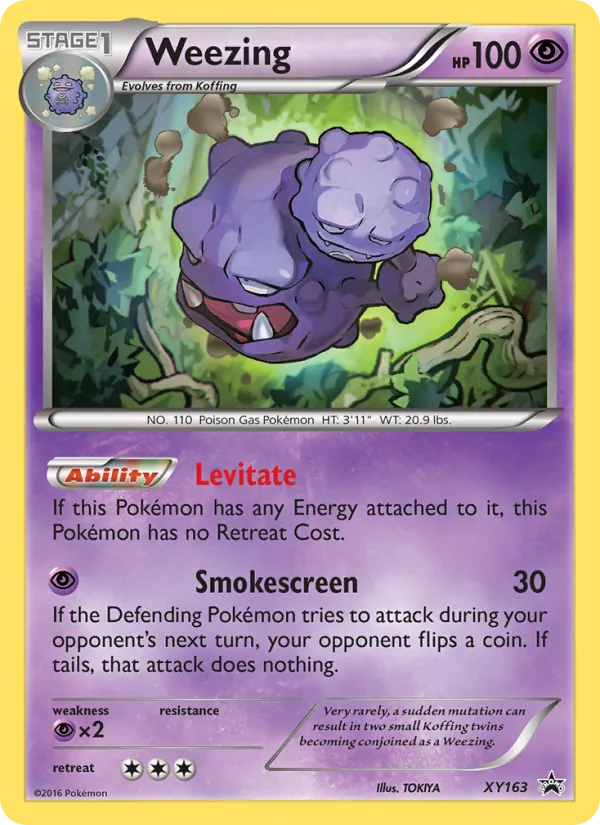 Carta Weezing, número XY163/211 da coleção XY Black Star Promos
