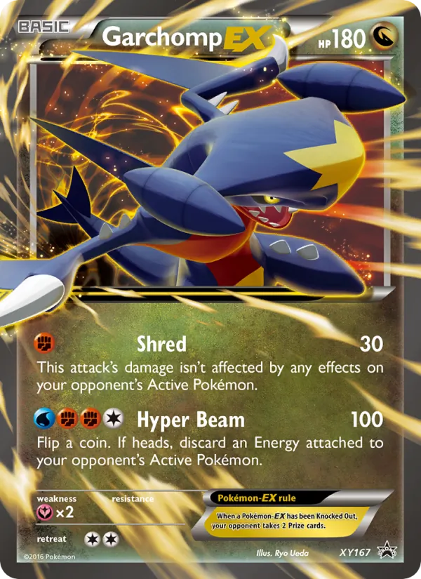 Carta Garchomp-EX, número XY167/211 da coleção XY Black Star Promos