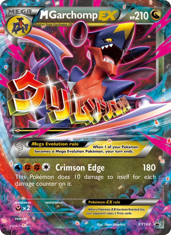 Carta M Garchomp-EX, número XY168/211 da coleção XY Black Star Promos