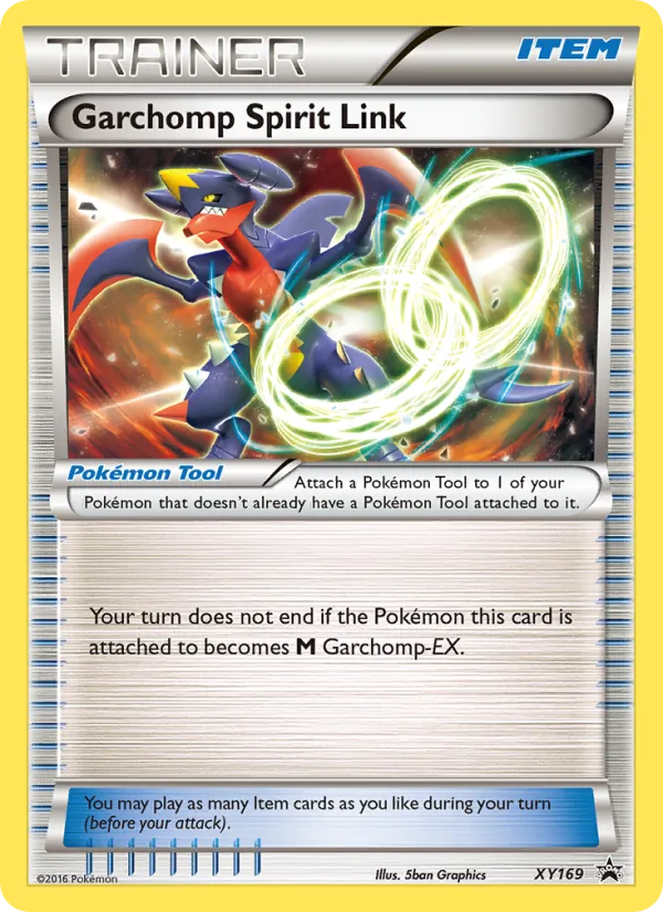 Carta Garchomp Spirit Link, número XY169/211 da coleção XY Black Star Promos