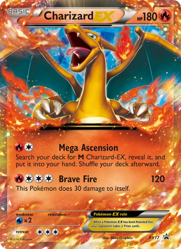 Carta Charizard EX, número XY17/211 da coleção XY Black Star Promos