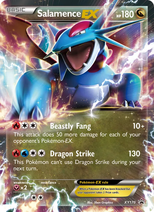 Carta Salamence EX, número XY170/211 da coleção XY Black Star Promos