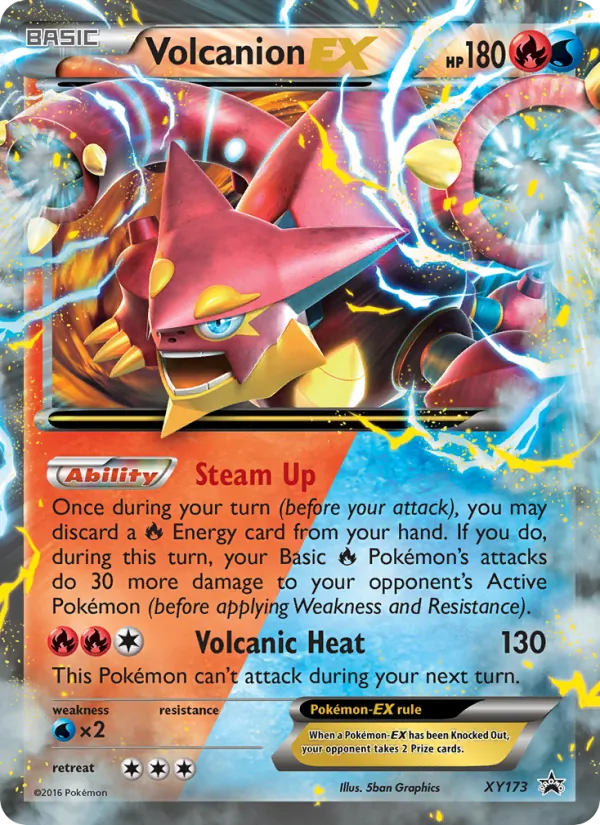 Carta Volcanion EX, número XY173/211 da coleção XY Black Star Promos
