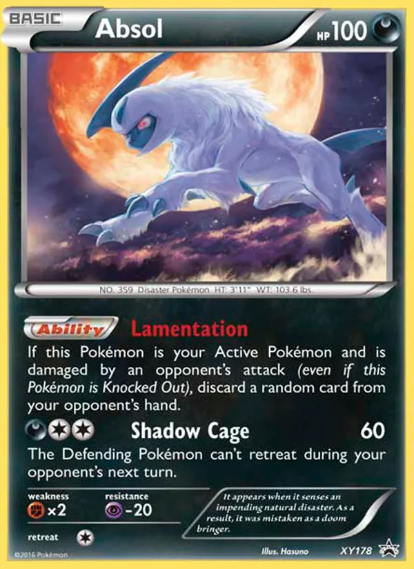 Carta Absol, número XY178/211 da coleção XY Black Star Promos