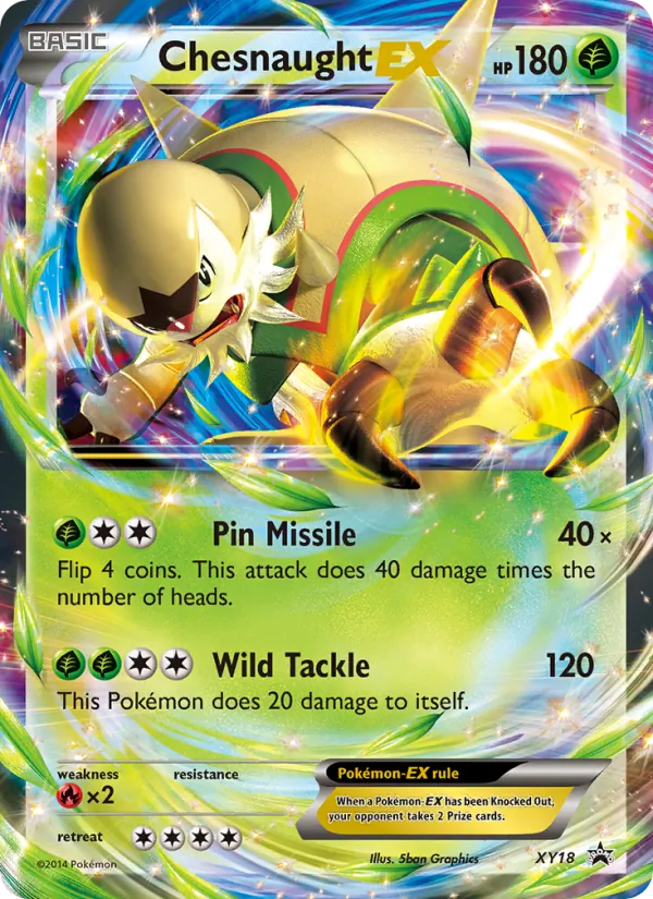 Carta Chesnaught EX, número XY18/211 da coleção XY Black Star Promos