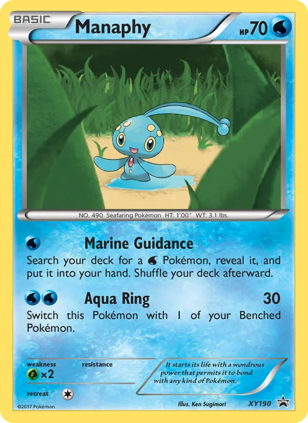 Carta Manaphy, número XY190/211 da coleção XY Black Star Promos