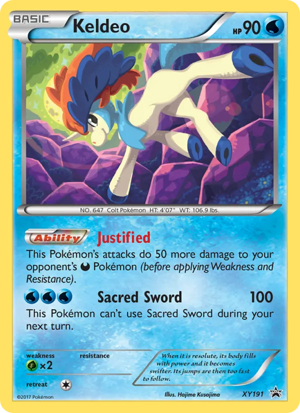 Carta Keldeo, número XY191/211 da coleção XY Black Star Promos
