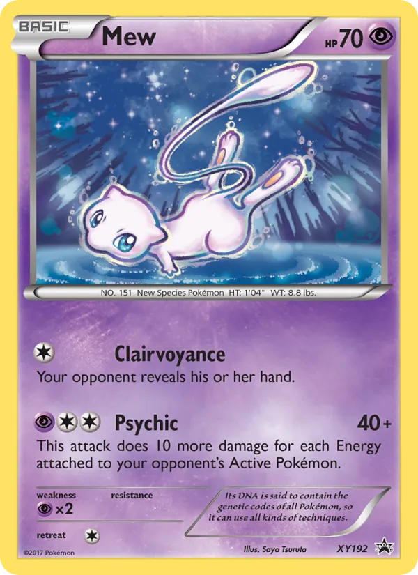 Carta Mew, número XY192/211 da coleção XY Black Star Promos