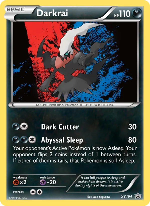 Carta Darkrai, número XY194/211 da coleção XY Black Star Promos