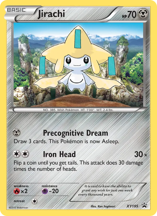 Carta Jirachi, número XY195/211 da coleção XY Black Star Promos