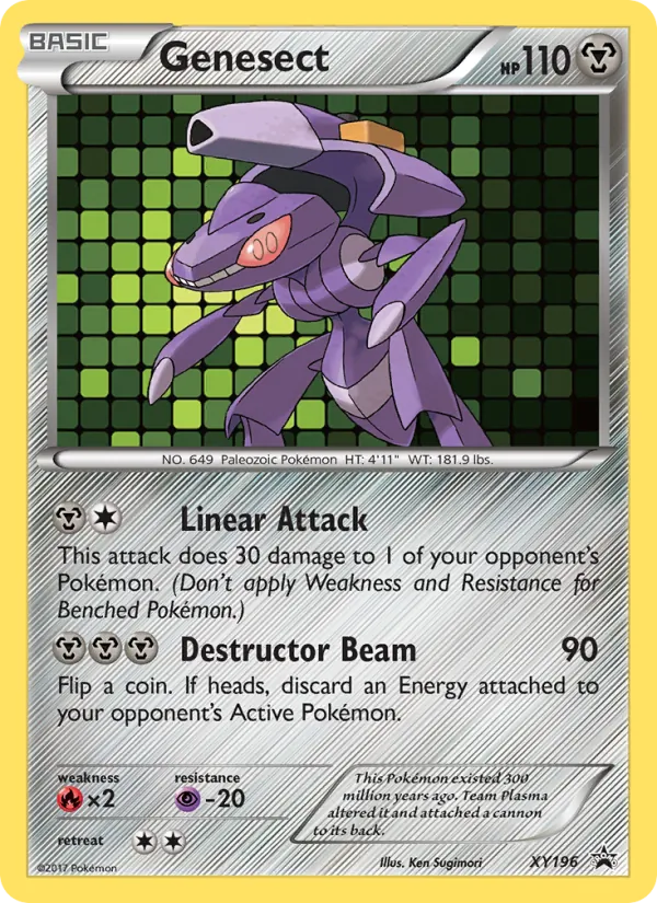 Carta Genesect, número XY196/211 da coleção XY Black Star Promos