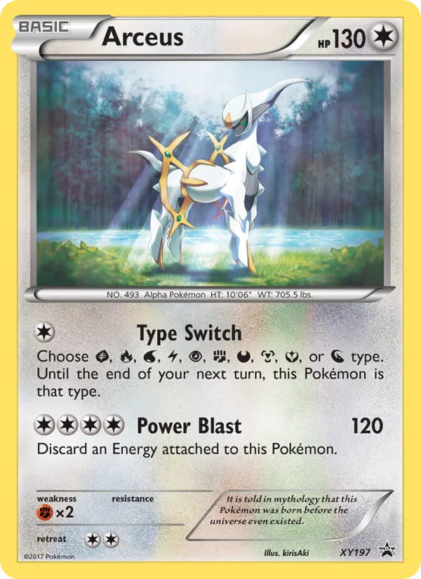 Carta Arceus, número XY197/211 da coleção XY Black Star Promos