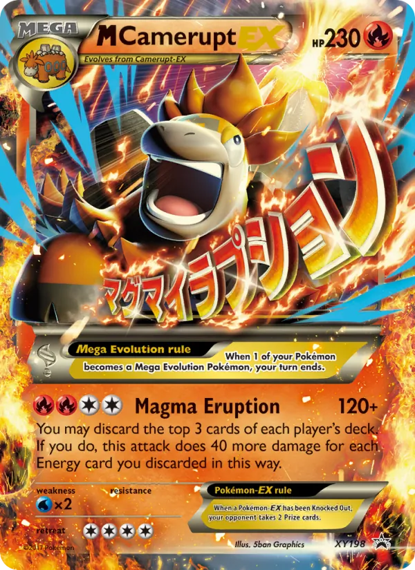 Carta M Camerupt-EX, número XY198/211 da coleção XY Black Star Promos