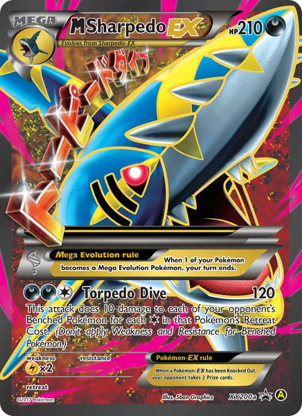 Carta M Sharpedo-EX, número XY200a/211 da coleção XY Black Star Promos