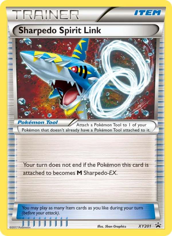 Carta Sharpedo Spirit Link, número XY201/211 da coleção XY Black Star Promos
