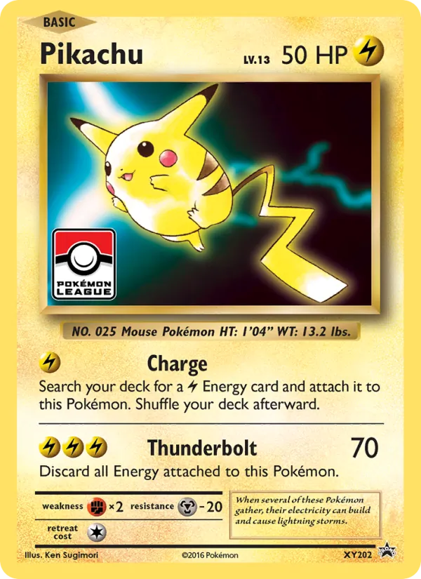 Carta Pikachu, número XY202/211 da coleção XY Black Star Promos