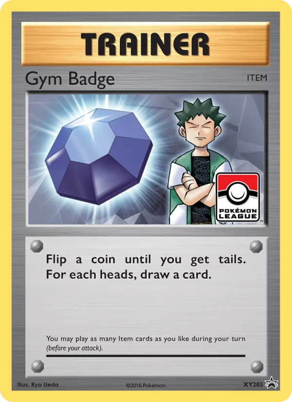 Carta Gym Badge, número XY203/211 da coleção XY Black Star Promos