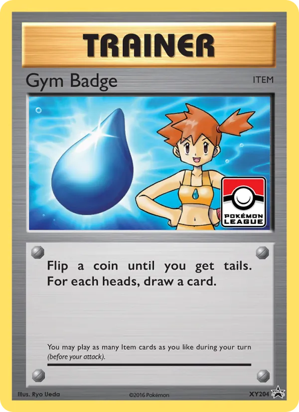 Carta Gym Badge, número XY204/211 da coleção XY Black Star Promos