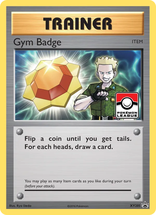 Carta Gym Badge, número XY205/211 da coleção XY Black Star Promos