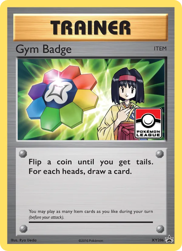 Carta Gym Badge, número XY206/211 da coleção XY Black Star Promos