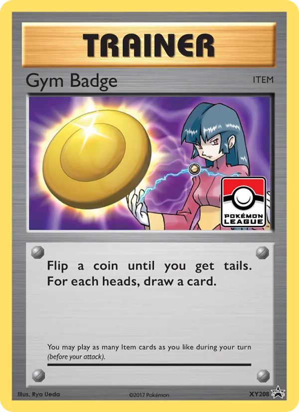 Carta Gym Badge, número XY208/211 da coleção XY Black Star Promos