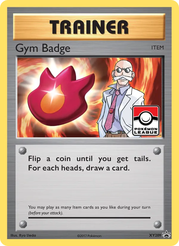 Carta Gym Badge, número XY209/211 da coleção XY Black Star Promos