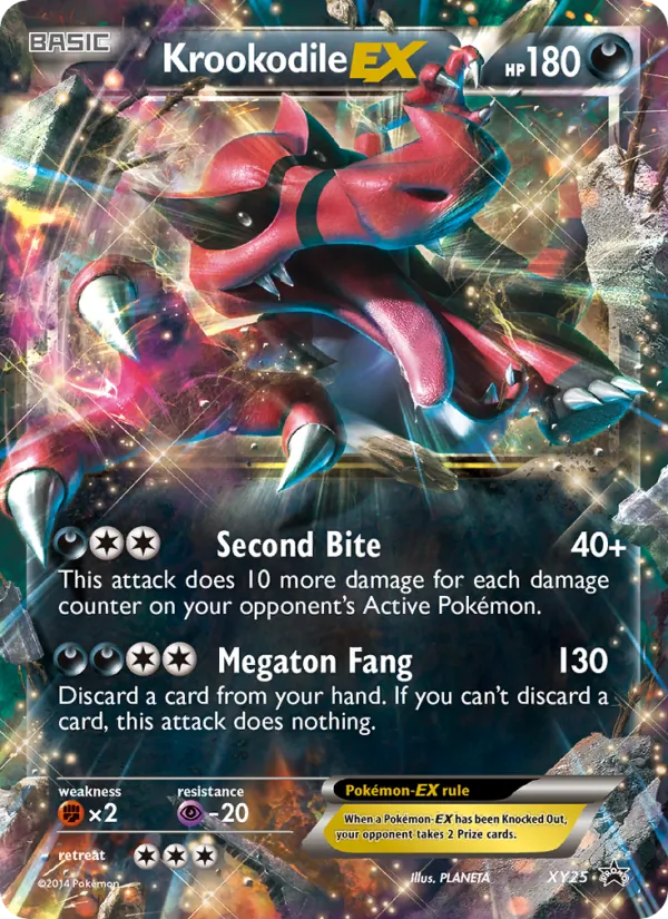 Carta Krookodile EX, número XY25/211 da coleção XY Black Star Promos