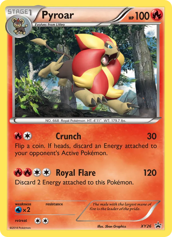 Carta Pyroar, número XY26/211 da coleção XY Black Star Promos