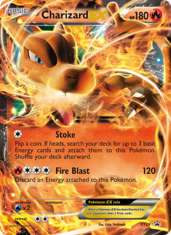 Carta Charizard EX, número XY29/211 da coleção XY Black Star Promos